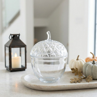 B&Q -  Harvest Edit Glass Acorn Tabletop Display Pot