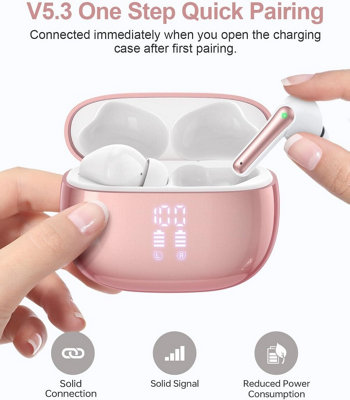 Wireless Sports Earbuds Bluetooth 5 3 40H Playtime Ipx7 Waterproof Deep Bass Sound from B&Q