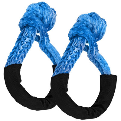  - 2 Pack Soft Shackle Recovery Kit 0.5 Inch By 22 Inch 57000 Pounds Breaking Strength/blue
