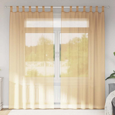 Berkfield Voile Curtains With Loops 2 Pcs Sand 140X245 Cm from B&Q