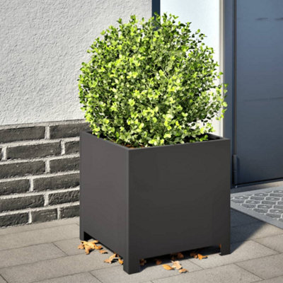 B&Q -  Garden Planter Black 40X40X40 Cm Steel