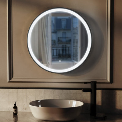 Nes Home Bathroom Led Mirror Demister Touch Sensor Lights Anti-Fog Matte Black - Image 3