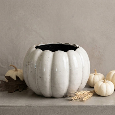 B&Q -  Decorative Ceramic Pumpkin Planter