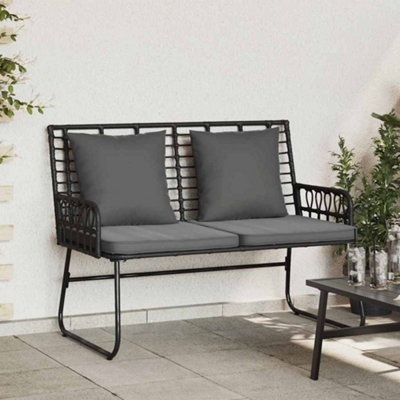 Berkfield Garden Bench Poly RattanSteel from B&Q