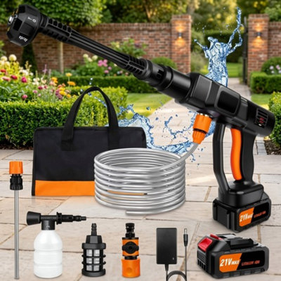 Cordless Pressure Washer With 1 Battery And 6 In 1 Nozzle For Garden Cleaning And Watering from B&Q