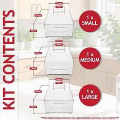  - Storage Container Organizer TrayClear Plastic Fridge Food Storage SetPack Of 3