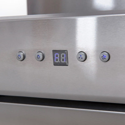 90cm Angled Cooker Hood - Stainless Steel Chimney Extractor Fan - SIA ...