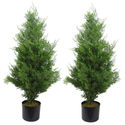 90cm Artificial Cypress Topiary