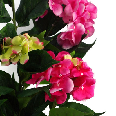90cm Artificial Hydrangea Plant Pink with 200 Flowers