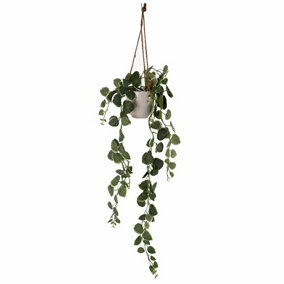 90cm Artificial Potted Trailing Hanging Natural Look Plant Realistic - String of Hearts