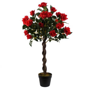 90cm Artificial Red Rose Tree  Large