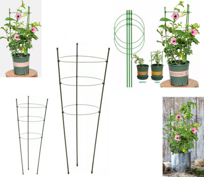 90CM GARDEN PLANT SUPPORT RING HEAVY DUTY CONICAL DESIGN POTS STRONG SUPPORT FLOWERS STALK