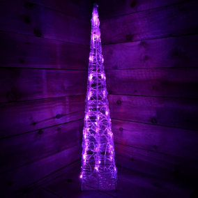 90cm LED Colour Changing Indoor Outdoor Acrylic Pyramid Christmas Decoration