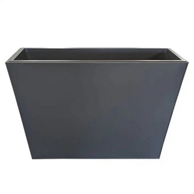 90cm Long Zinc Matte Grey 60cm Tall Trough Planter - 3