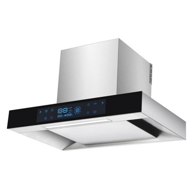 90cm Powerful Smart seamless stainless steel Chimney Cooker hood Black MLB-757D