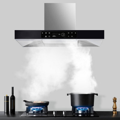 90cm Powerful Smart seamless stainless steel Chimney Cooker hood Black MLB-757D - 5