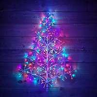 90CM Premier Indoor Outdoor Christmas Twinkling Starburst Tree LED Light in Rainbow