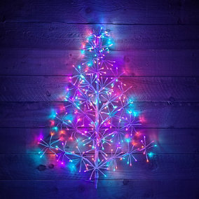 90CM Premier Indoor Outdoor Christmas Twinkling Starburst Tree LED Light in Rainbow