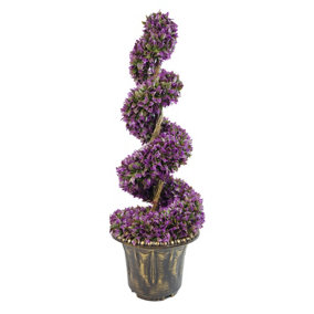 90cm Purple Large Leaf Spiral with Decorative Planter