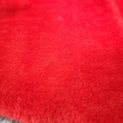 90cm Red Fluffy Plush Christmas Tree Skirt with Ribbon Ties - 4