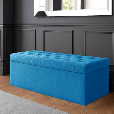 90cm SD Ottoman Storage Box -Chesterfield Upholstered Blanket Box ...