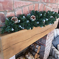 90cm Snow King Fir Christmas Swag Garland with Pine Cones & Snow Tips