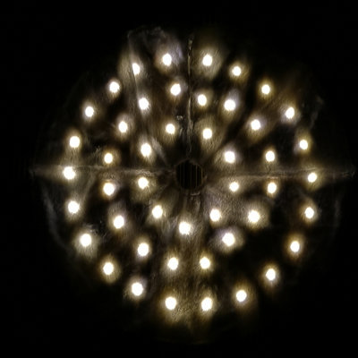 90cm USB Powered LED White Fur Fabric Christmas Tree Skirt - 3