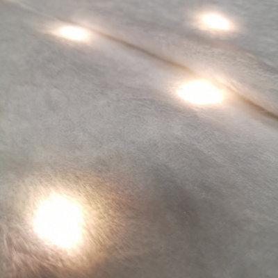 90cm USB Powered LED White Fur Fabric Christmas Tree Skirt - 4