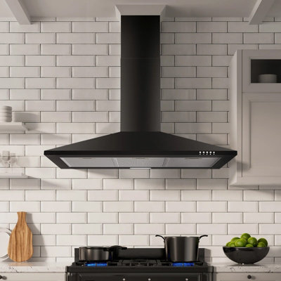 90CM Wall Mount cooker Hood with LED Lights-Black