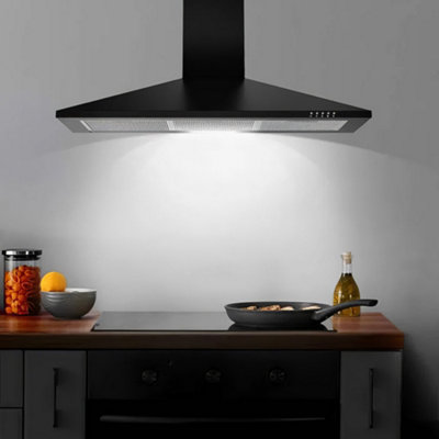 90CM Wall Mount cooker Hood with LED Lights-Black