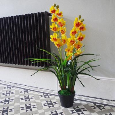 90cm Yellow Flower Orchid Plant