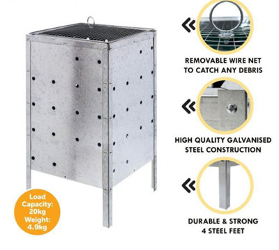 90L Galvanised Steel Garden Incinerator - 5