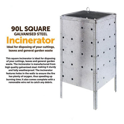 90L Galvanised Steel Garden Incinerator - 6