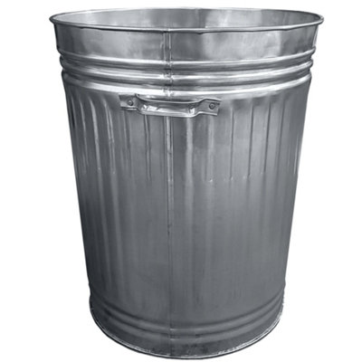 90L Vintage Retro Bin - Galvanised Dustbin Metal Bin - 6