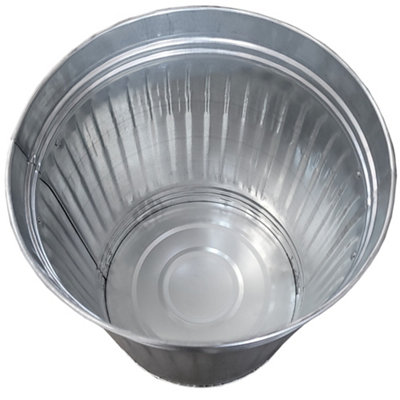 90L Vintage Retro Bin - Galvanised Dustbin Metal Bin - 7