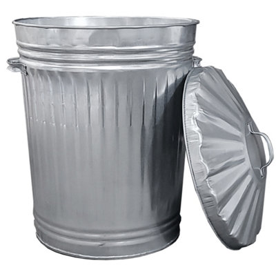 90L Vintage Retro Bin - Galvanised Dustbin Metal Bin - 8