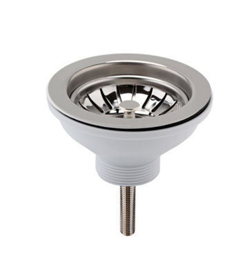 90mm - Fireclay Kitchen Sink Basket Strainer Waste - Chrome