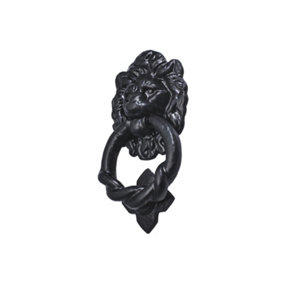 90mm No.4367 Old Hill Ironworks Lion Head Door Knocker (165mm overall)