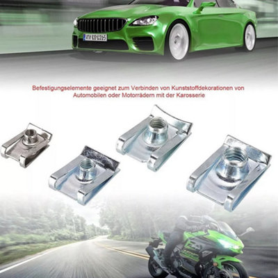 90pc Assorted M4 M5 M6 M8 U Nuts Speed Nuts Panel Clips Set with ...