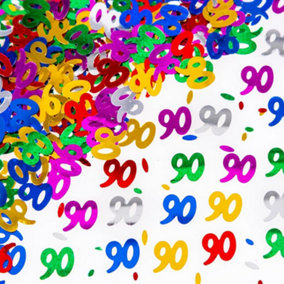 90th Birthday Confetti Multicolour 1 pack x 14 grams birthday decoration Foil Metallic 1 pack