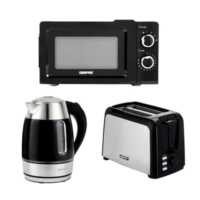 Geepas 2 Slice Bread Toaster, 1.7L Kettle & 20L Manual Microwave Set - Image 6