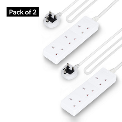Geepas 3 Gang Extension Lead, 1M Extension Cable 13A White