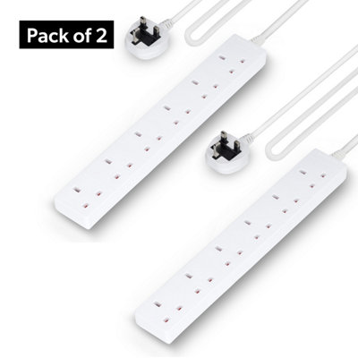 B&Q -  6 Gang Extension Lead1M Cable Pack Of 2