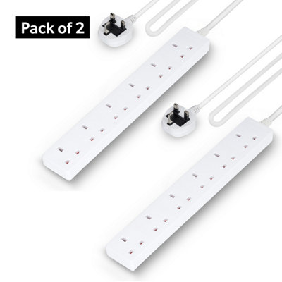 B&Q -  6 Gang Extension Lead2M Cable Wall Mountable & Multi Socket Mains Strip