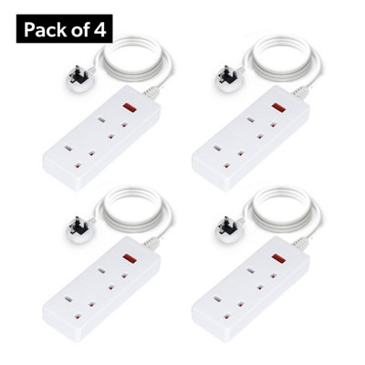 Geepas 2 Gang Extension Lead2M Cable With Indicator Light Pack Of 4 from B&Q