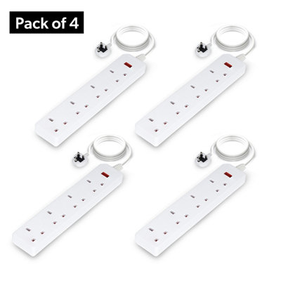 Geepas 4 Gang Extension Lead2M Cable Indicator Light Pack Of 4 from B&Q
