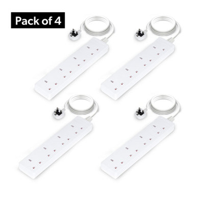Geepas 4 Gang Extension Lead2M Cable Pack Of 4 from B&Q