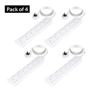 Geepas 6 Gang Extension Lead2M Cable Geepas 6 Gang Extension Lead2M Cable Pack Of 4 from B&Q