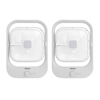 Geepas Silent Desk Cooling Fan Usb Rechargeable 5-7H Runtime Pack Of 2 from B&Q