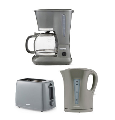 Geepas 1.5L Filter Coffee Machine1.7L Electric Kettle & 2 Slice Toaster Combo SetGrey from B&Q